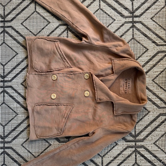 Frank & Eileen Mini Belfast Double-Breasted Frayed-Edge Pea Coat - Picture 3 of 7